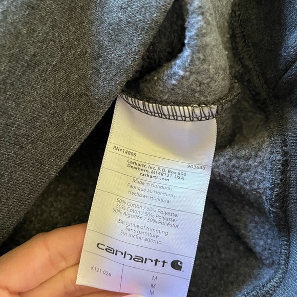 Carhartt Men's Loose Fit Oversized Pullover Hoodie Long Sleeve Dark Gray Size M - Picture 5 of 10